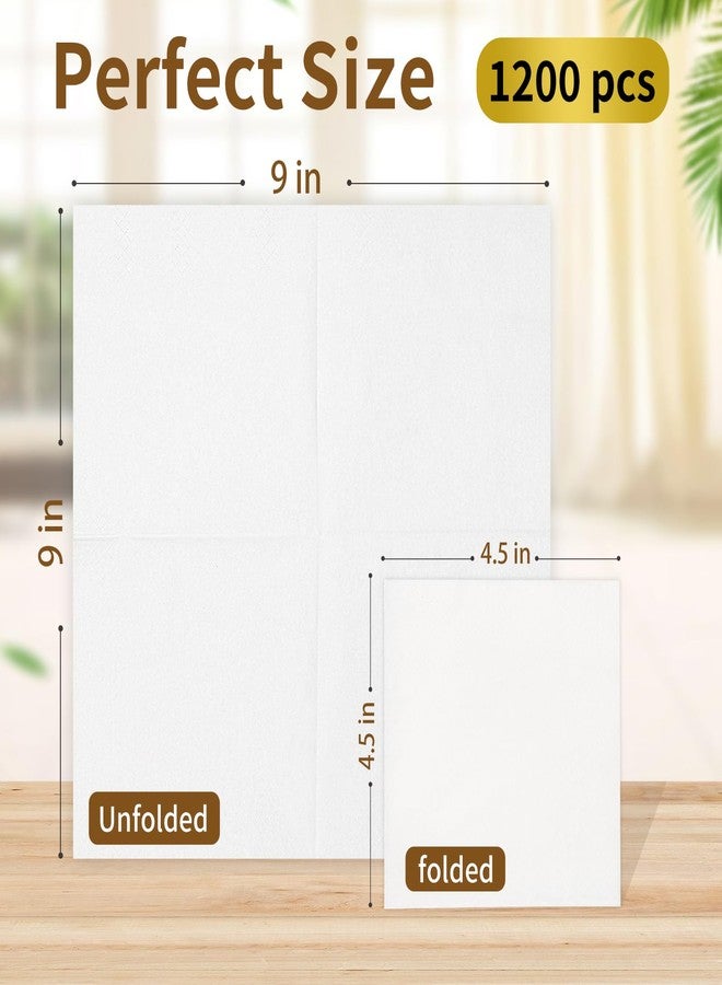 JOWLOT Cocktail Napkins - 1200 Count 2-Ply White Napkins Disposable, 4.5 x 4.5 Inch Folded Paper Napkins Bulk Beverage Napkins for Dinner Wedding Bar Party and Everyday Use - Image 2